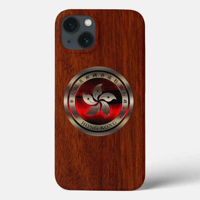 Hong Kong Chrome like Seal on Mahogany Print Case-Mate iPhone Case (Back)