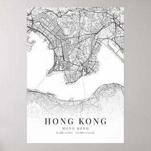 Hong Kong City Map Poster