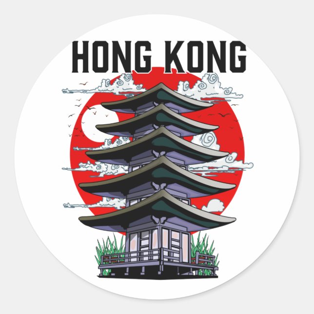 Hong Kong Classic Round Sticker (Front)