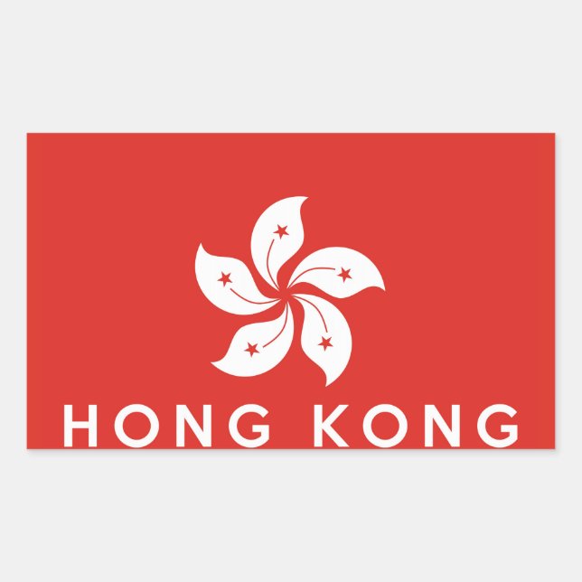 hong kong country flag symbol name text sticker (Front)
