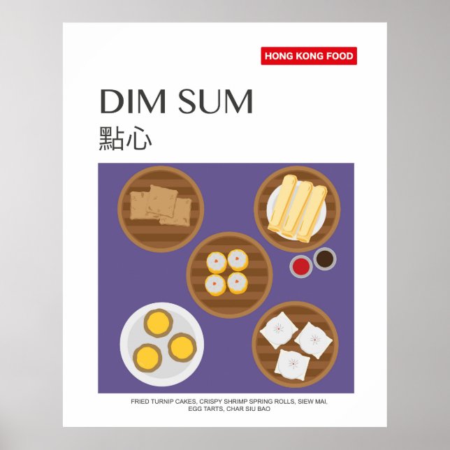 Hong Kong Dim Sum Food Art Poster (Front)