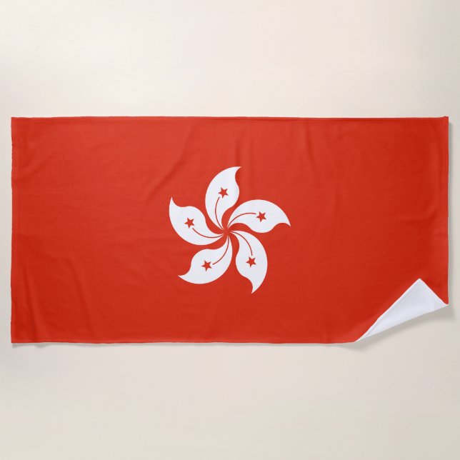 Hong Kong Flag Beach Towel (Front)
