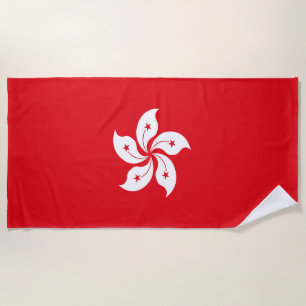 Hong Kong flag Beach Towel