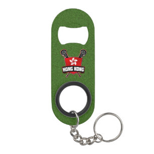 Hong Kong Flag Lacrosse Logo Keychain Bottle Opener