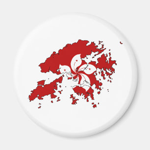 Hong Kong Flag Map full size Magnet