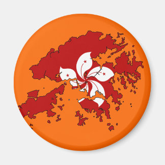 Hong Kong flag map Magnet