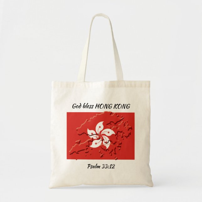 HONG KONG FLAG Patriotic Scripture Custom Tote Bag (Front)