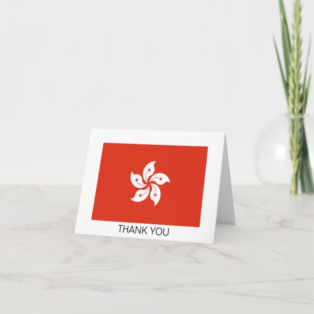 Hong Kong Flag Thank You Card (Front)