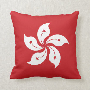 Hong Kong Flag Throw Pillow