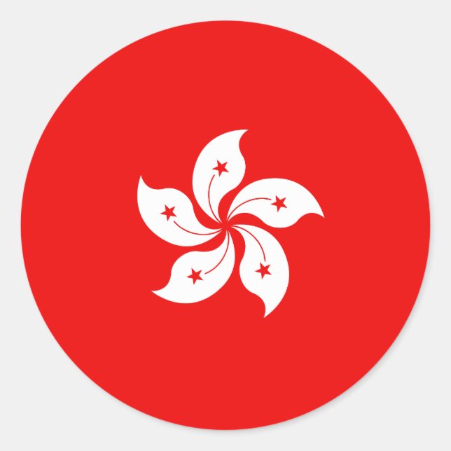 Hong Kong Flag White Orchid Symbol Classic Round Sticker (Front)