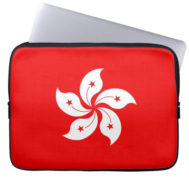Hong Kong Flag White Orchid Symbol Laptop Sleeve (Front)