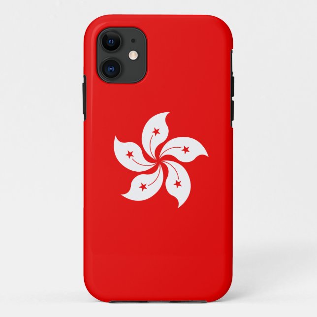 Hong Kong Flag White Orchid Symbol on red Case-Mate iPhone Case (Back)