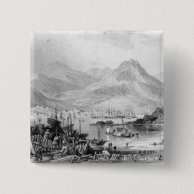 Hong-Kong from Kow-loon 2 Inch Square Button (Front)