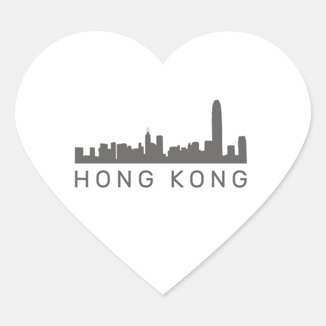 Hong Kong Gift HK Skyline Gift Heart Sticker (Front)
