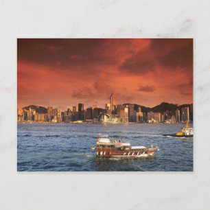 Hong Kong Harbour at Sunset Postcard