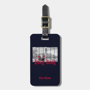 Hong Kong harbour skyline vintage china souvenir Luggage Tag