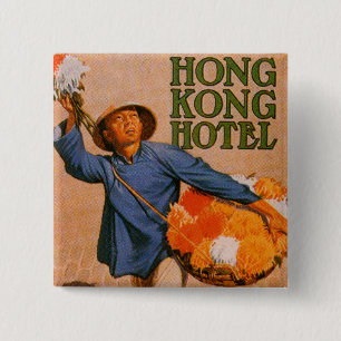 Hong Kong Hotel 2 Inch Square Button