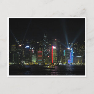 hong kong island light show postcard