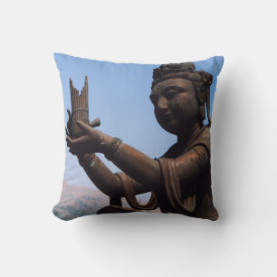 Hong Kong, Lantau Island, Po Lin Monastery Throw Pillow