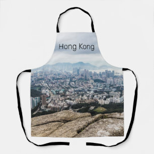 Hong Kong Lion Rock Hill Skyline Panorama Souvenir Apron