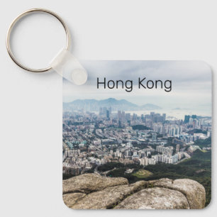 Hong Kong Lion Rock Hill Skyline Panorama Souvenir Keychain