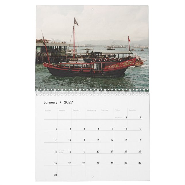 Hong Kong, Macau, China 2015 Wall Calendar (Jan 2027)