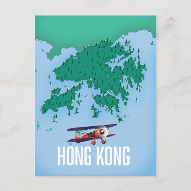 Hong Kong Map Postcard (Front)