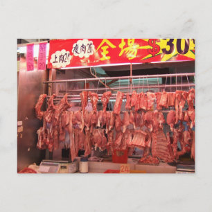 Hong Kong Meat Market Postcard