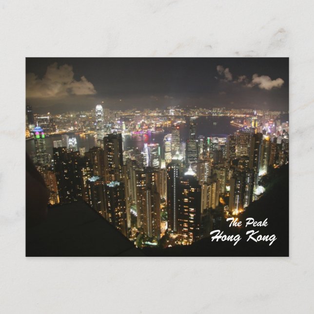 Hong Kong Night Scene, The Peak, Postcard (Front)