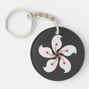 Hong Kong Orchid Keychain