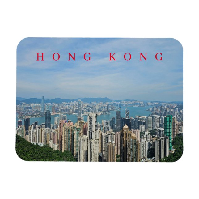 Hong Kong panoramic view fridge magnet (Horizontal)