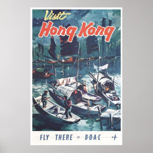 Hong Kong Print China Travel Poster ArtA