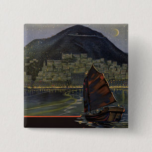 Hong Kong ~ Riviera of the Orient 2 Inch Square Button