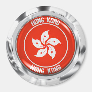 Hong Kong Round Emblem Magnet