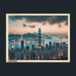 Hong Kong Skyline Vintage Travel Postcard<br><div class="desc">Title: Vintage Hong Kong Postcard: Skyline Panorama - Iconic Harbour & Urban Majesty Collectable Memorabilia Product Description: Vintage Hong Kong Postcard: Skyline Panorama - A Dazzling Fusion of Modernity, Culture, and Natural Beauty Dive into the mesmerizing allure of Hong Kong with this vintage travel postcard, showcasing the iconic Hong Kong...</div>