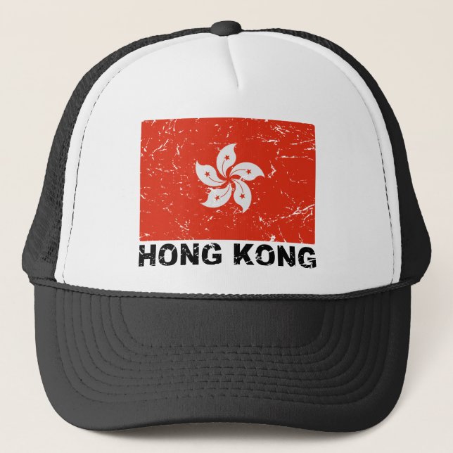 Hong Kong Vintage Flag Trucker Hat (Front)