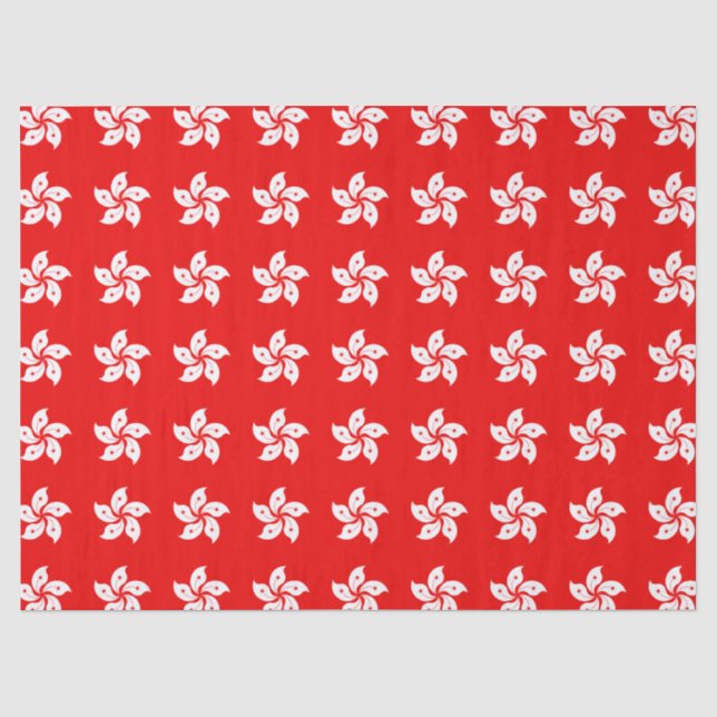 Hong Kong White Orchid Symbol on Red Tissue Paper (Front)