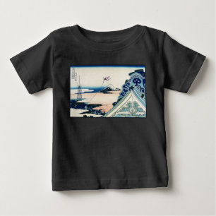 Honganji Temple Vista of Mt. Fuji Japanese Woodcut Baby T-Shirt
