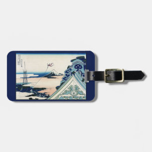 Honganji Temple Vista of Mt. Fuji Japanese Woodcut Luggage Tag