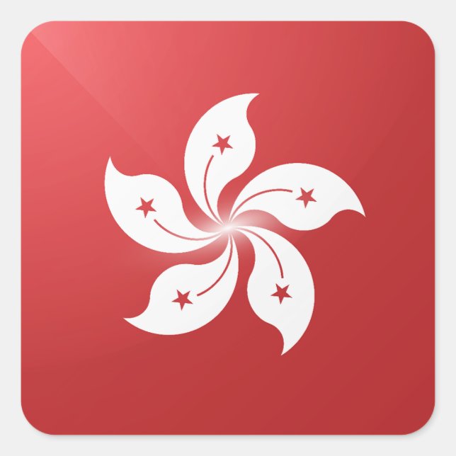 Hongkong square glossy flag square sticker (Front)