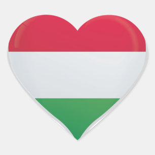 Hongrie amour drapeau orgueil autocollant coeur