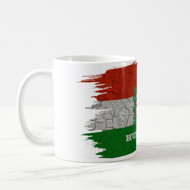 Hongrie Drapeau Cracked Grung Mug (Gauche)