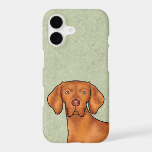 Hongrois Vizsla Caricature Pointeur Chien vert têt