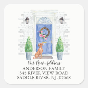 Hongrois Vizsla Porte Bleue Nouveau Étiquette d'ad