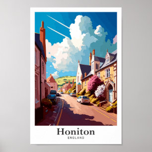 Honiton England Art Vintage Travel Portrait  Poster