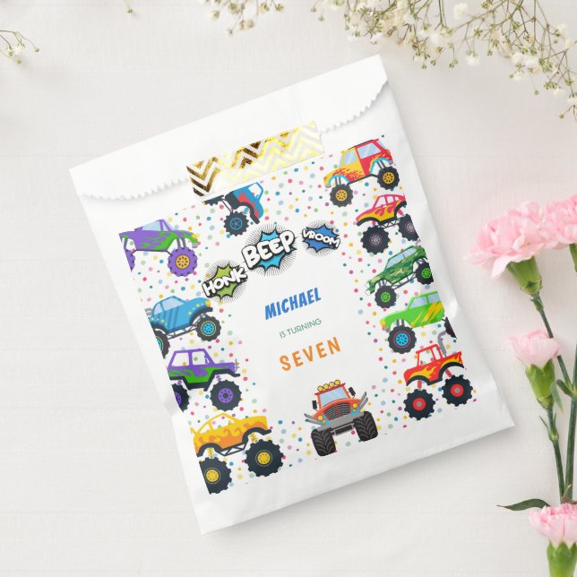 Honk beep vroom monster trucks boy birthday favour bag (Sealed)