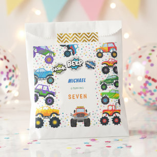 Honk beep vroom monster trucks boy birthday favour bag