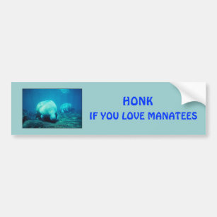Honk for Manatees Bumper Sticker