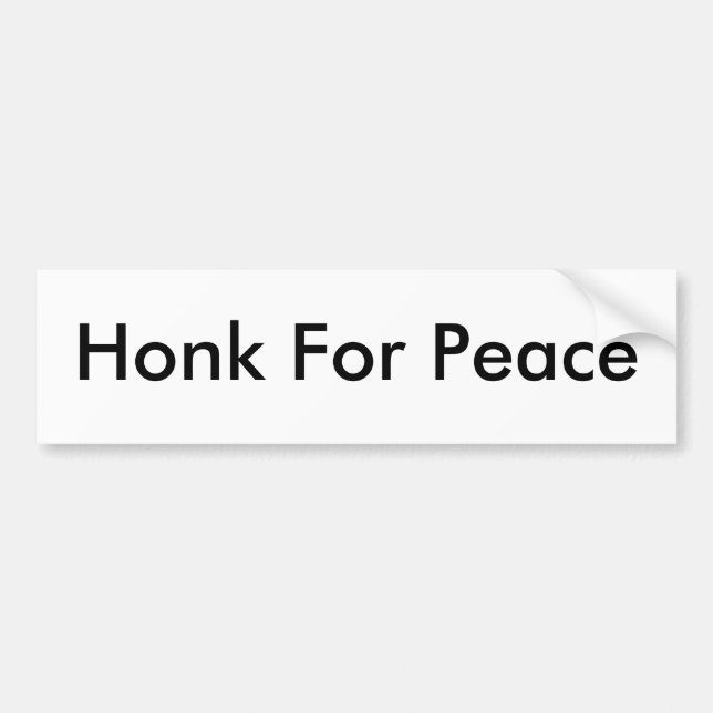 Honk For Peace Bumper Sticker (Front)
