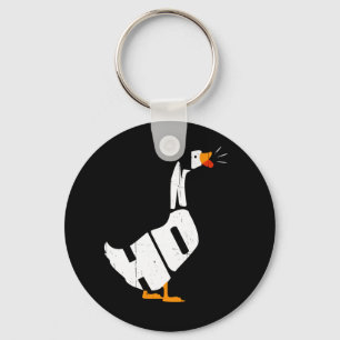 Honk Goose Distressed Typography Keychain